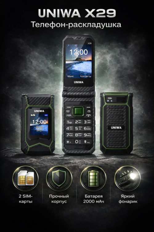 Телефон-раскладушка UNIWA X29 Телефон-раскладушка UNIWA X29