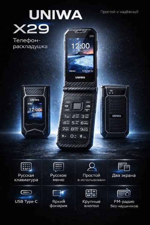 Телефон-раскладушка UNIWA X29 Телефон-раскладушка UNIWA X29