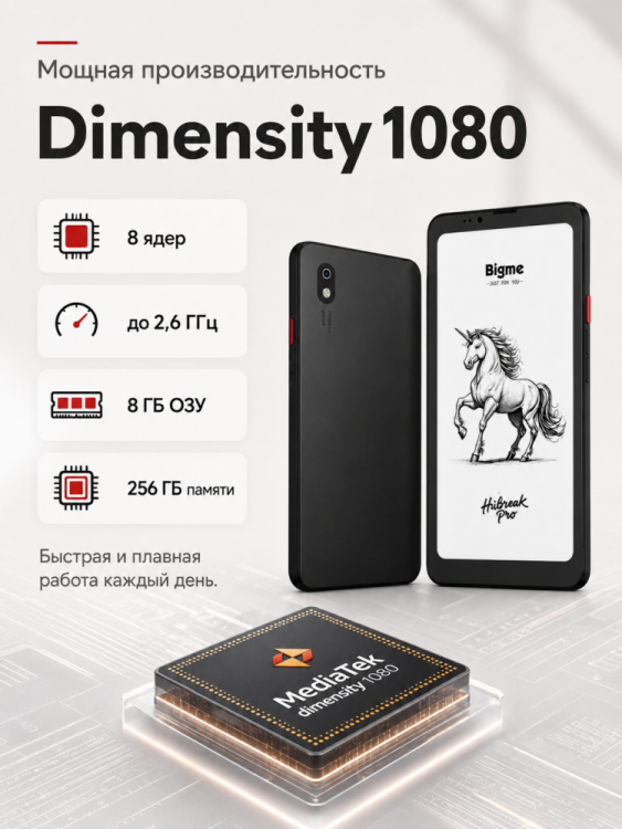 Смартфон Bigme HiBreak Pro (с чёрно-белым E Ink экраном)
