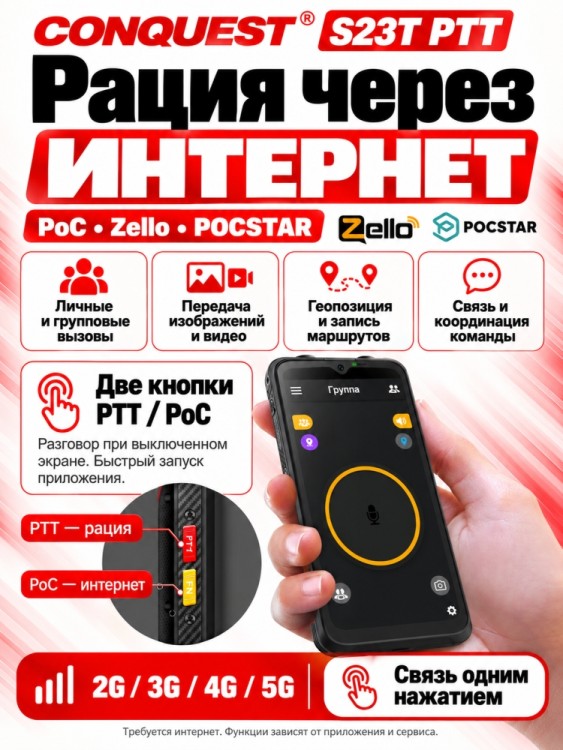 Смартфон Conquest S23T PTT (16+512GB)
