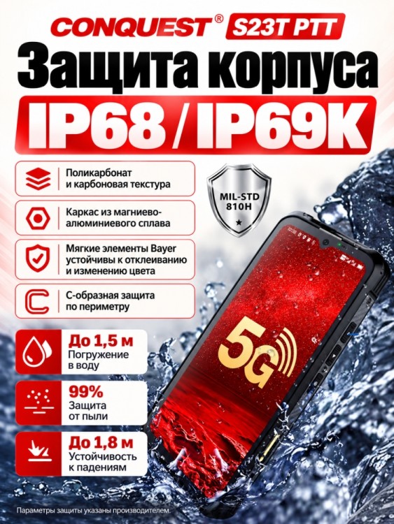 Смартфон Conquest S23T PTT (16+512GB)
