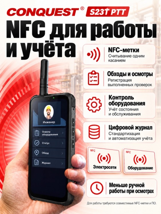 Смартфон Conquest S23T PTT (16+512GB)