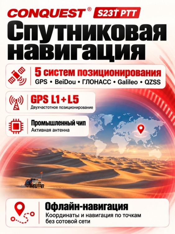 Смартфон Conquest S23T PTT (16+512GB)