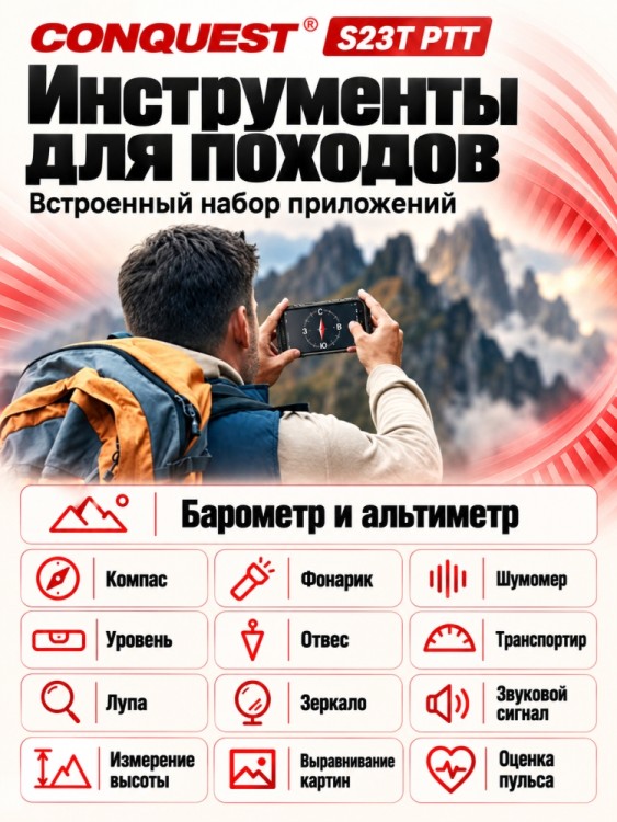 Смартфон Conquest S23T PTT (16+512GB)